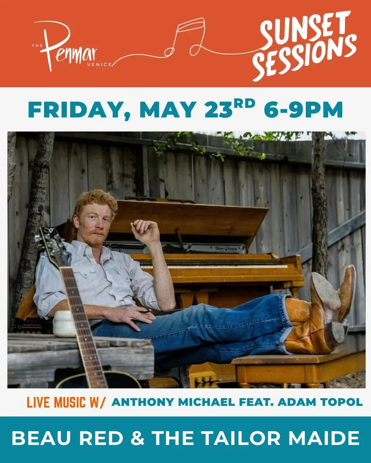 Sunset Sessions with Beau Red & The Tailor Maide AND Anthony Michael featuring Adam Topol