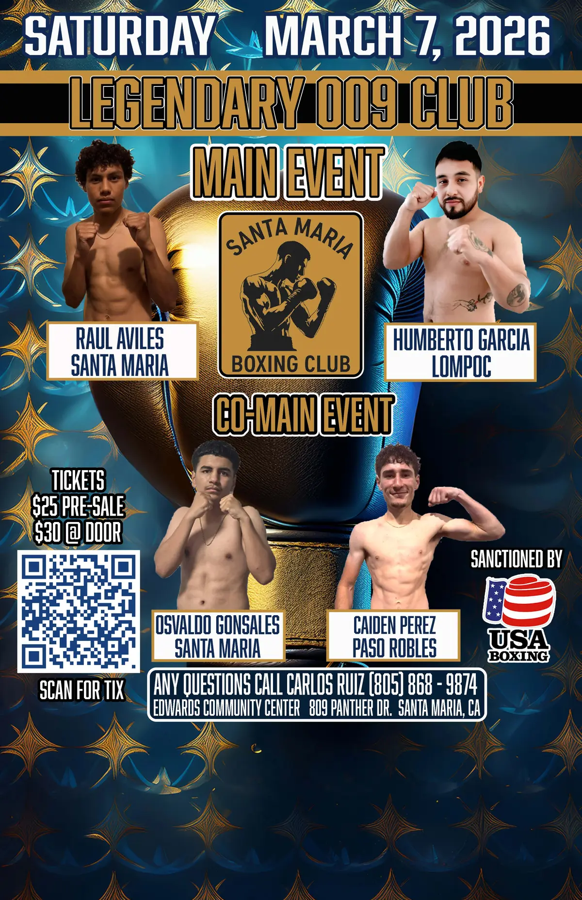 SANTA MARIA BOXING CLUB PRESENTS LEGENDARY 009 CLUB