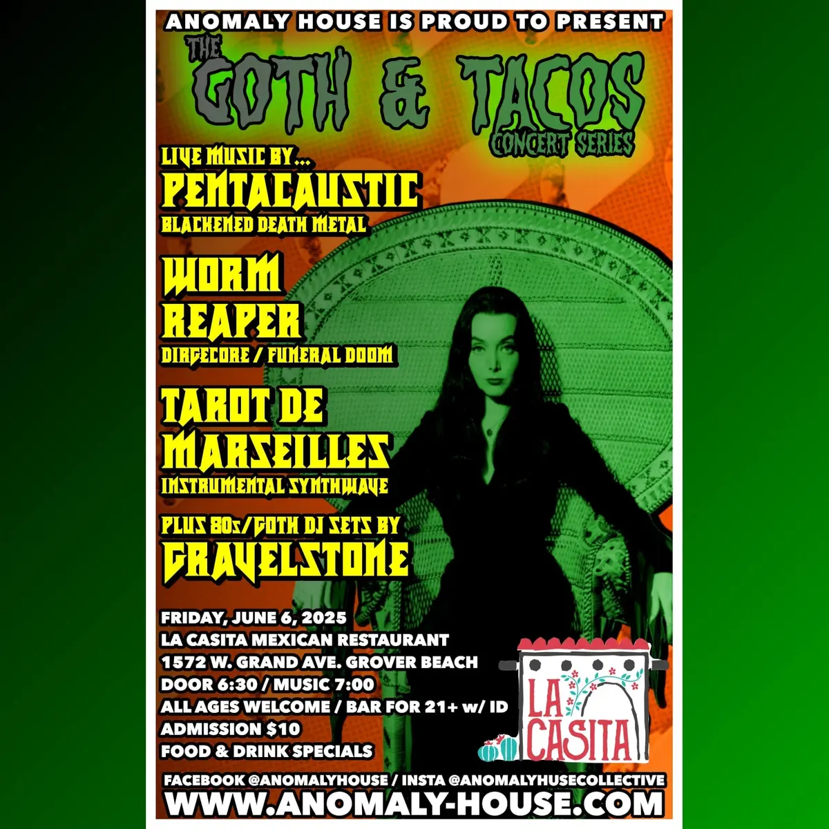 Goth & Tacos: A Night of Dark Music and Delicious Food with Pentacaustic, Wormreaper, Tarot de Marseilles, and Gravelstone