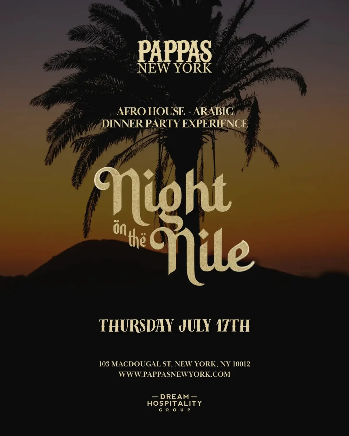 NIGHT ON THE NILE @ PAPPAS NYC