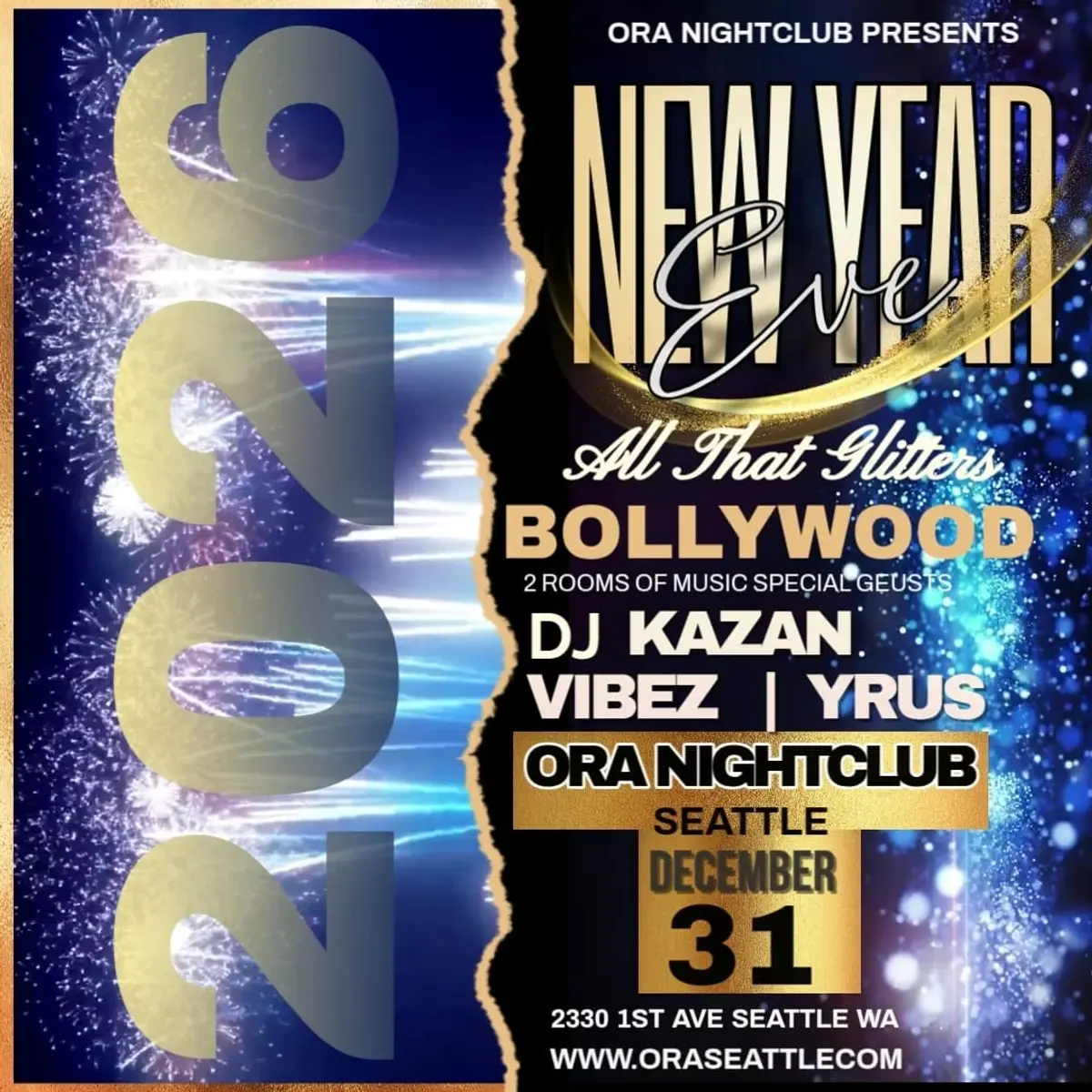 Bollywood NYE Party- All That Glitters at Ora