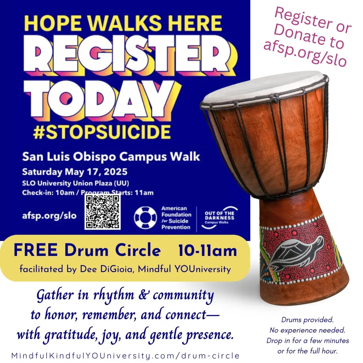 FREE Drum Circle / Hope Walks - Stop Suicide