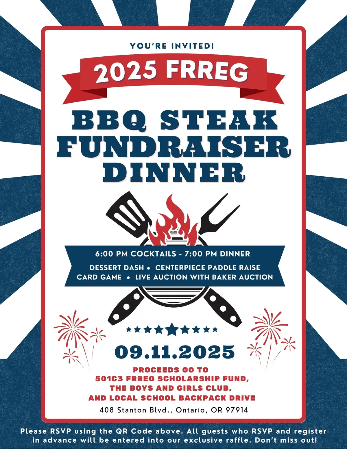 2025 FRREG BBQ Steak Fundraiser Dinner