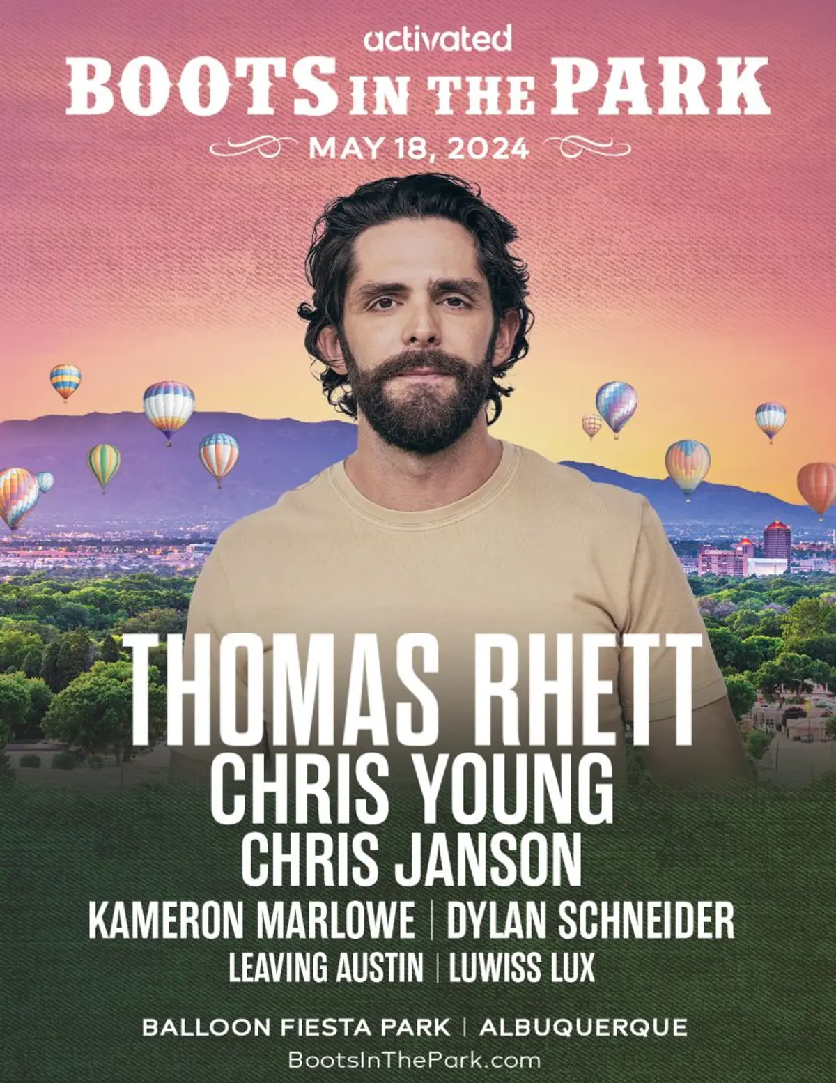 Boots In The Park Presents Thomas Rhett, Chris Young & Friends