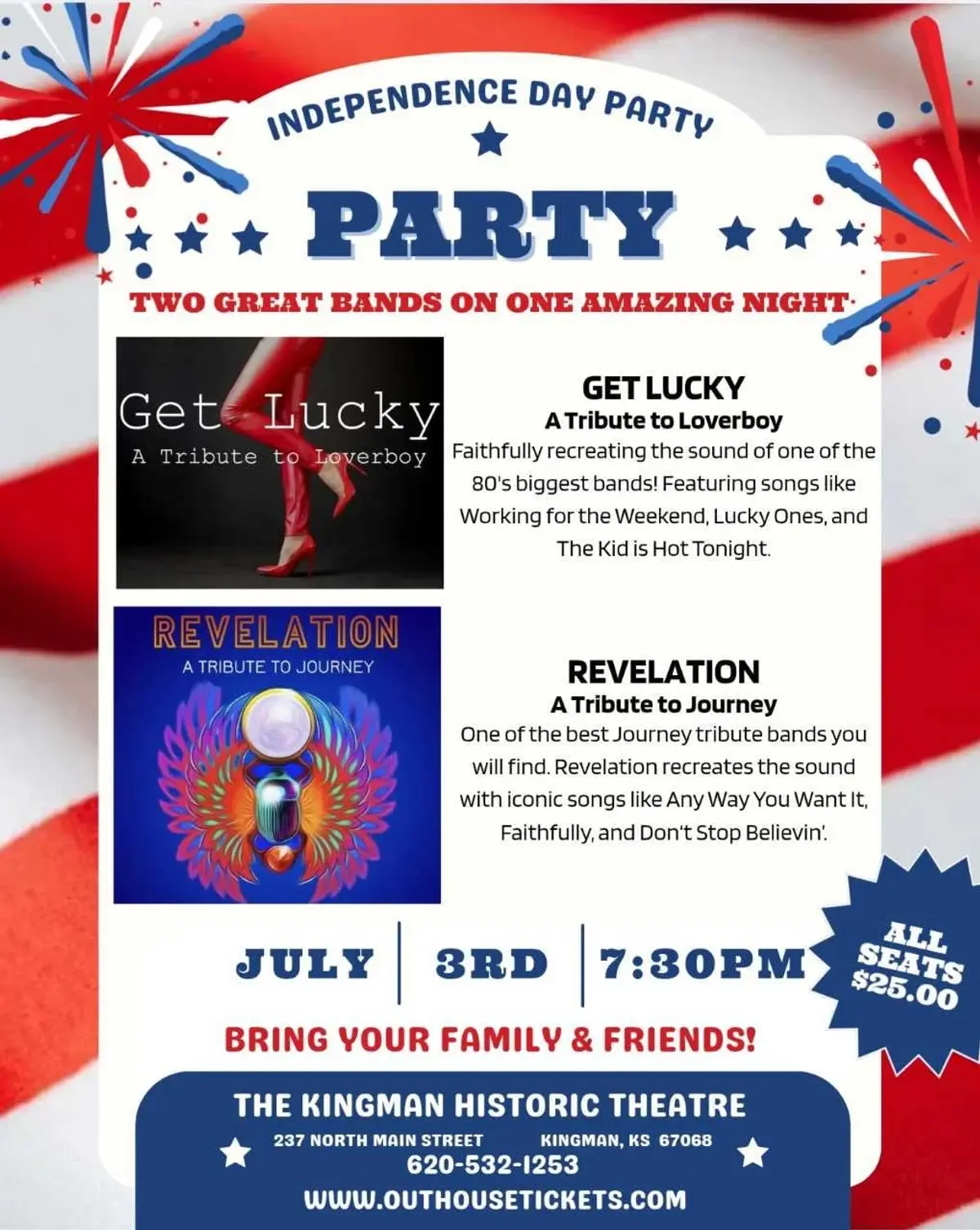 INDEPENDENCE DAY PARTY | LOVERBOY & JOURNEY TRIBUTE BANDS