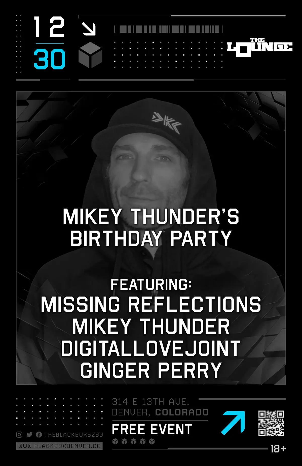 Mikey Thunder's Birthday Party: Missing Reflections, Mikey Thunder, DigitalLoveJoint, Ginger Perry (Free 21+)