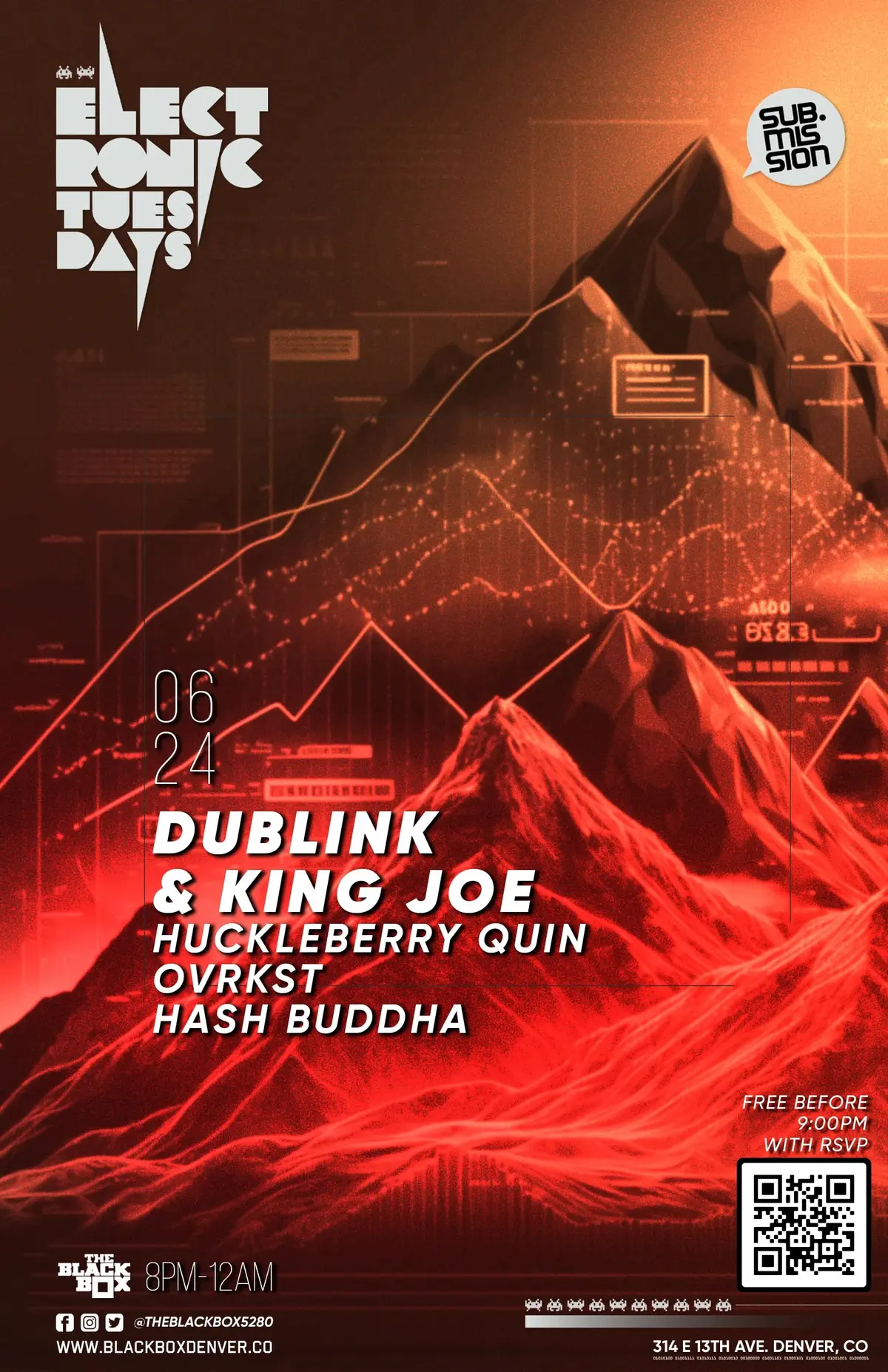 Sub.mission Electronic Tuesdays: Dublink & King Joe. Weekly DJ Battle - Huckleberry Quin, OVRKST, Hash Buddha