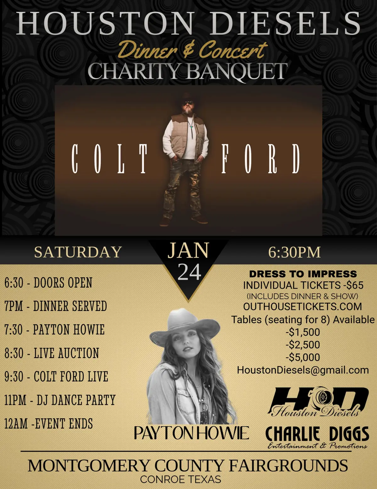 COLT FORD w/ PAYTON HOWIE | Houston Diesels Charity Banquet