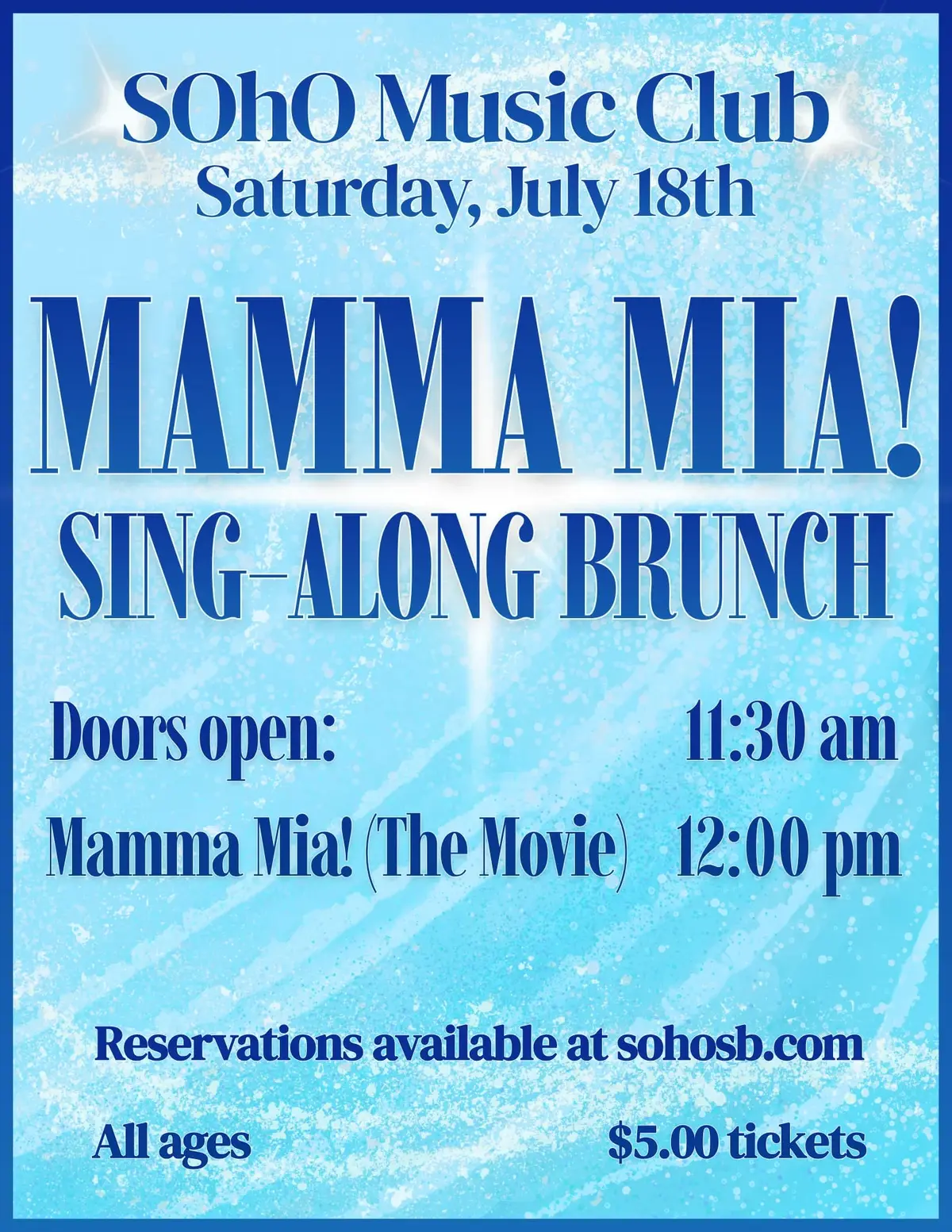Mamma Mia! Sing-Along Brunch