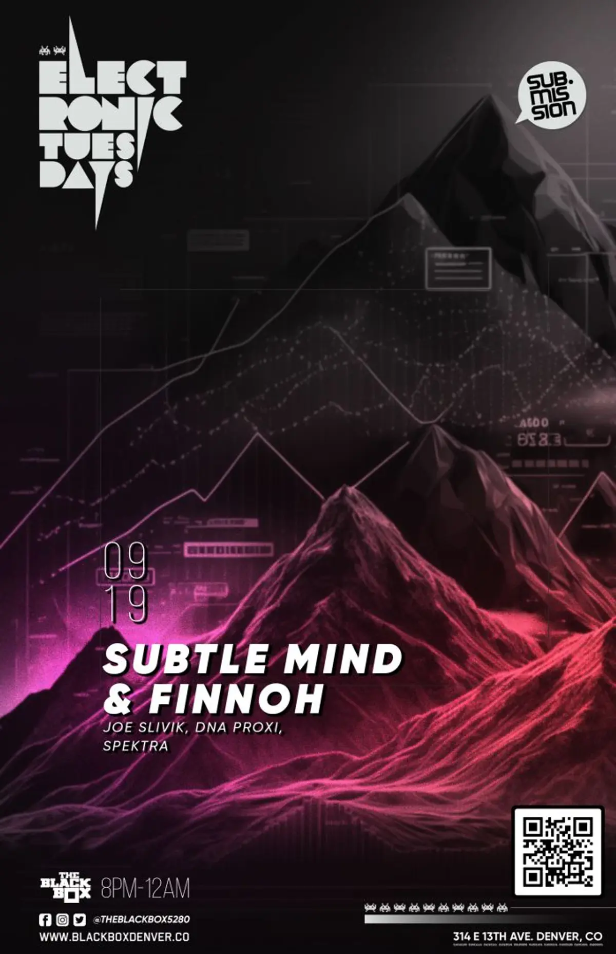 Sub.mission Electronic Tuesdays: Subtle Mind & Finnoh w/ Joe Slivik, DNA Proxi, Spektra