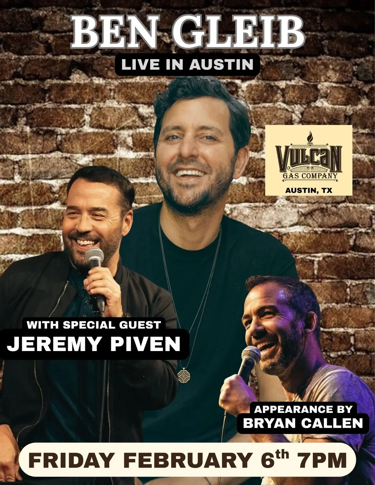 BEN GLEIB - ONE NIGHT ONLY with special guests JEREMY PIVEN and BRYAN CALLEN!