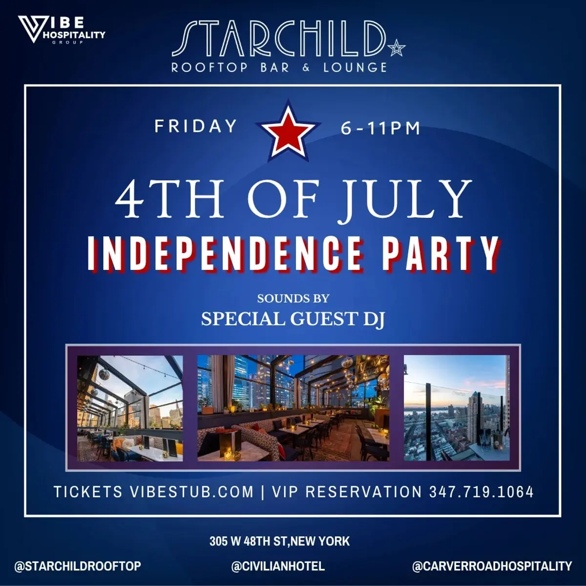 July 4th Independence Sunset Party @ Starchild Rooftop