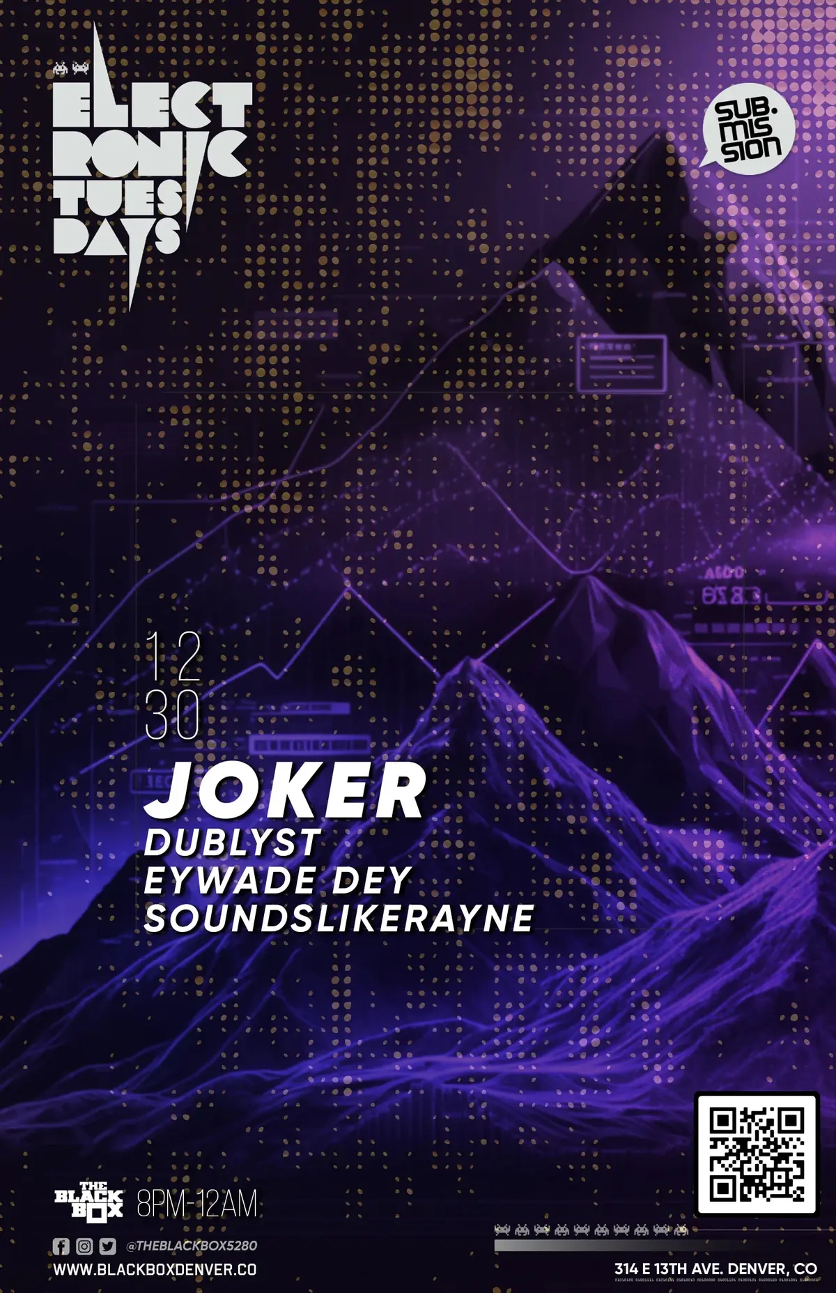 Sub.mission Electronic Tuesdays (New Year's Edition): Joker. Weekly DJ Battle - Dublyst, Eywade Dey, Soundslikerayne