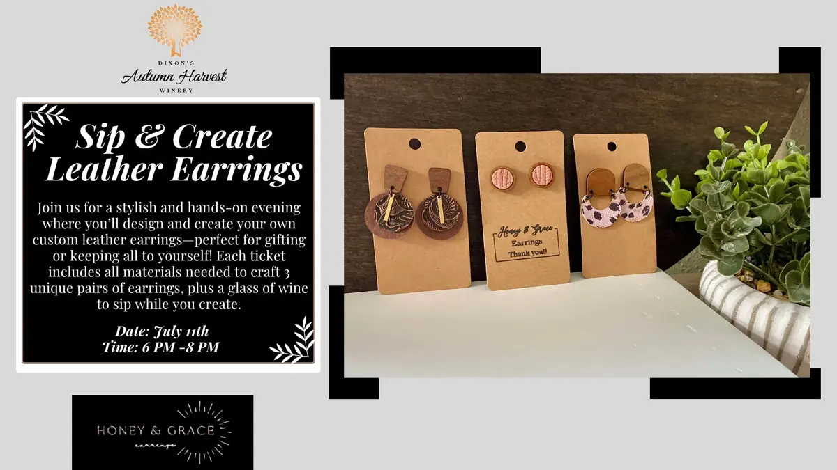 Sip & Create Leather Earrings