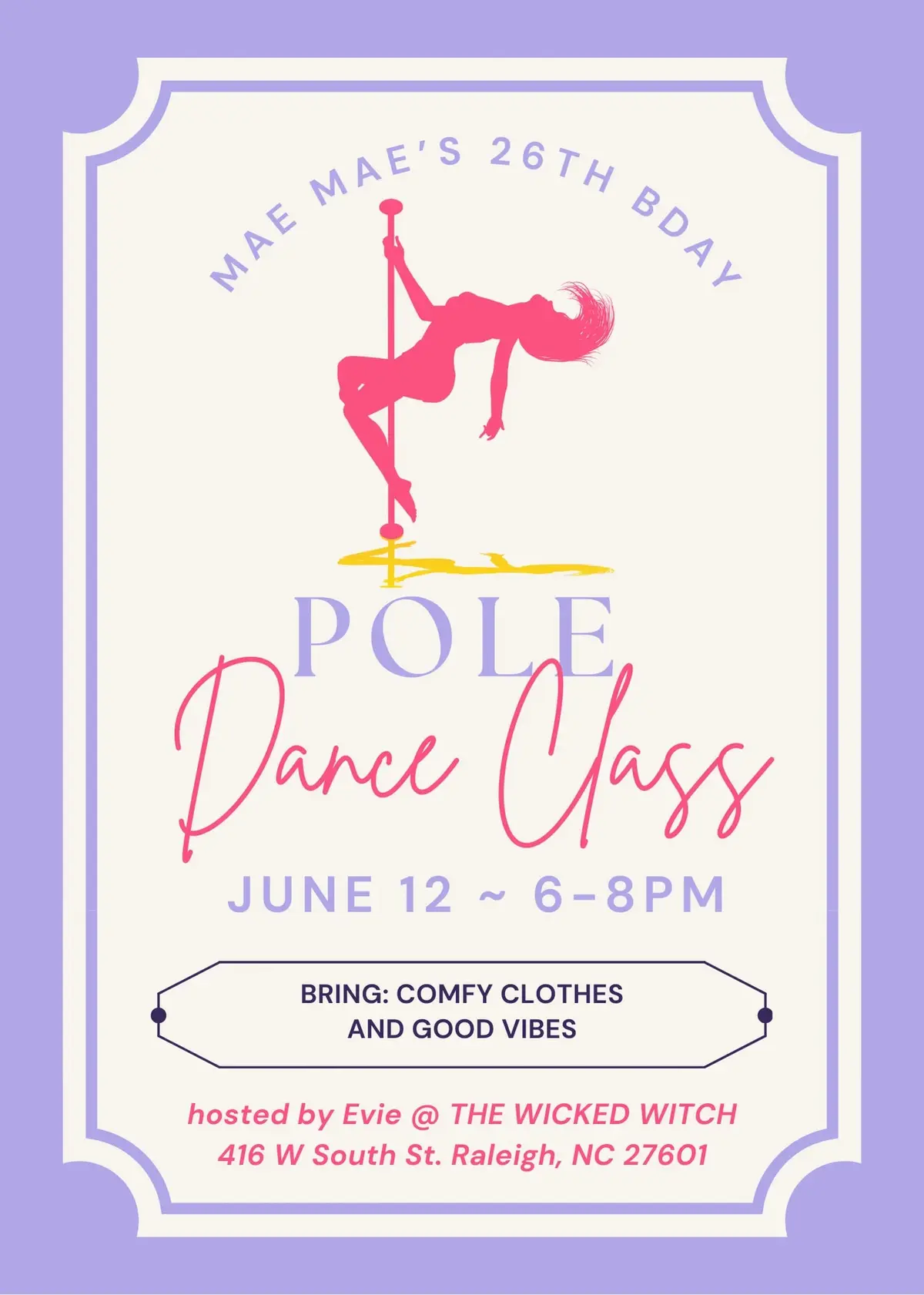 Mae Mae's 26th Birthday Pole Workshop