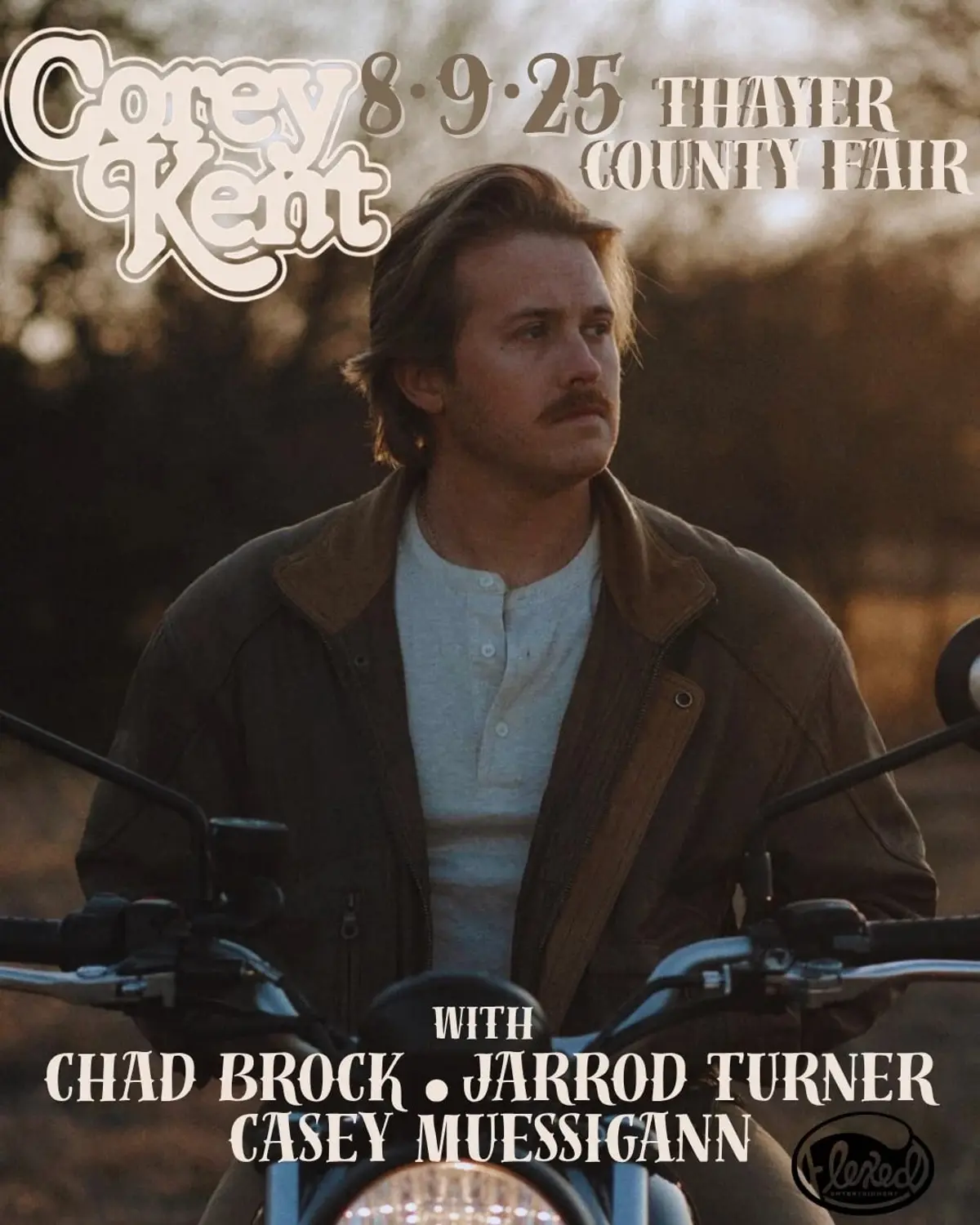 COREY KENT w/ CHAD BROCK, JARROD TURNER, AND CASEY Muessigmann at the 2025 Thayer County Fair 