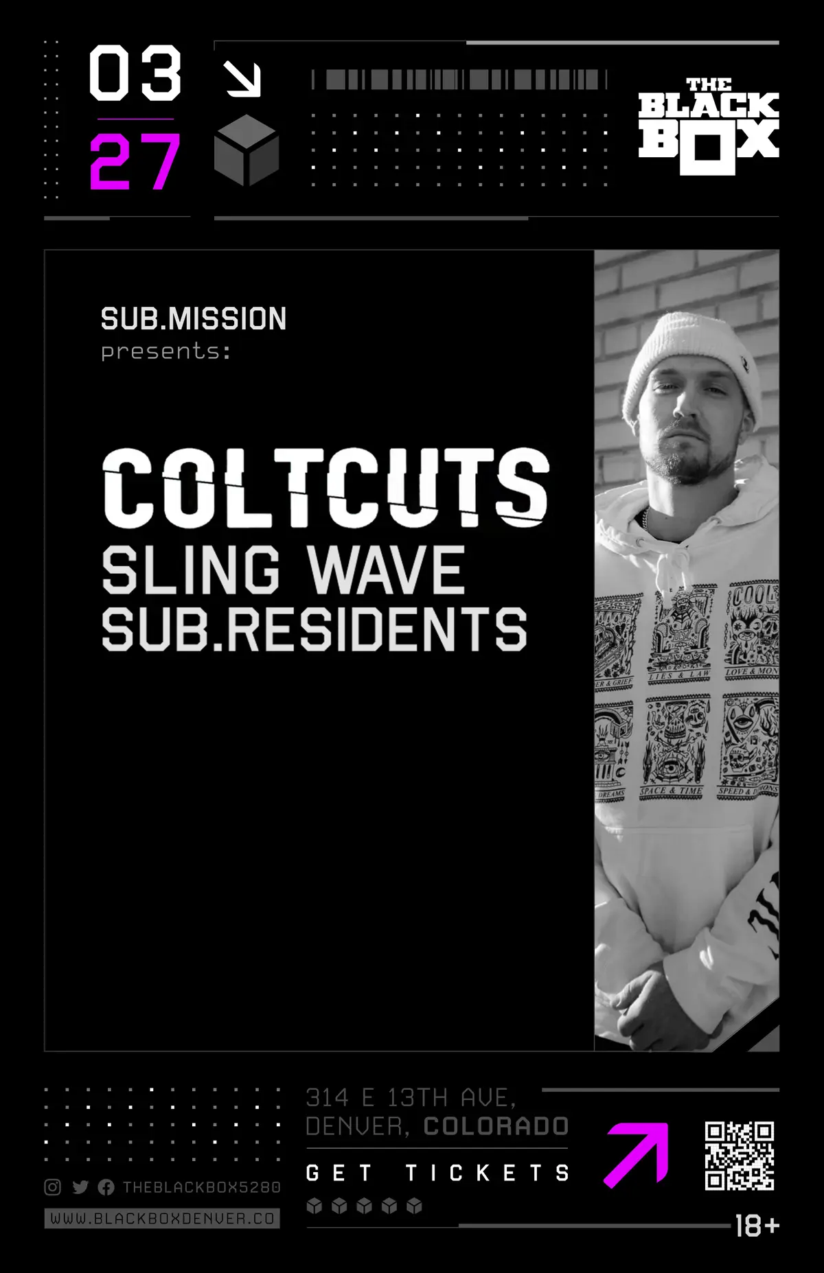 Sub.mission presents: ColtCuts w/ Sling Wave, Sub.Residents