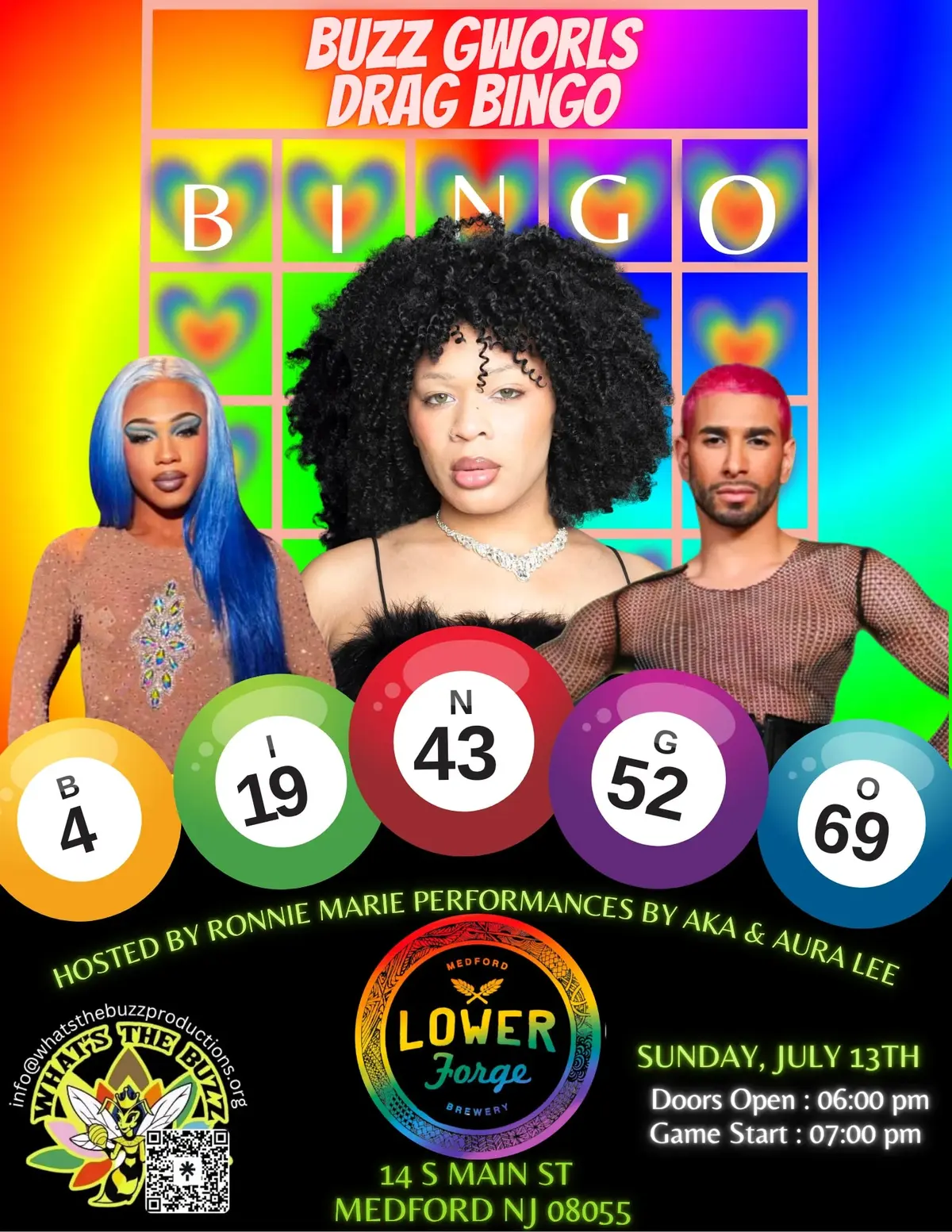 Buzz Gworls Pride Drag Bingo