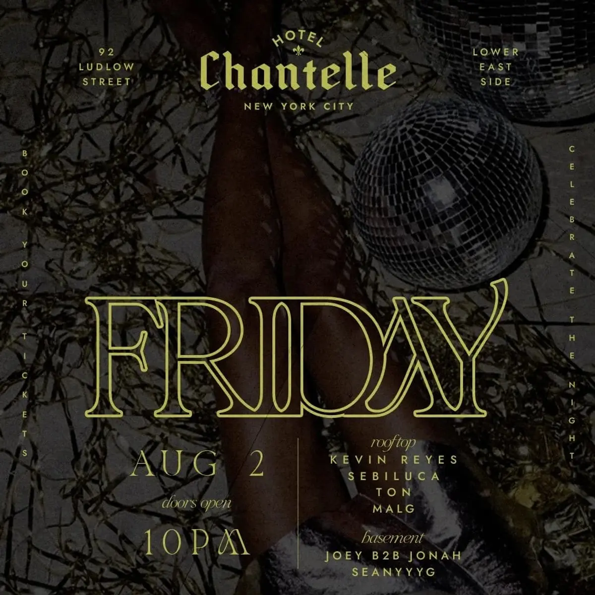 Hotel Chantelle Friday 8/2 - Rooftop Access