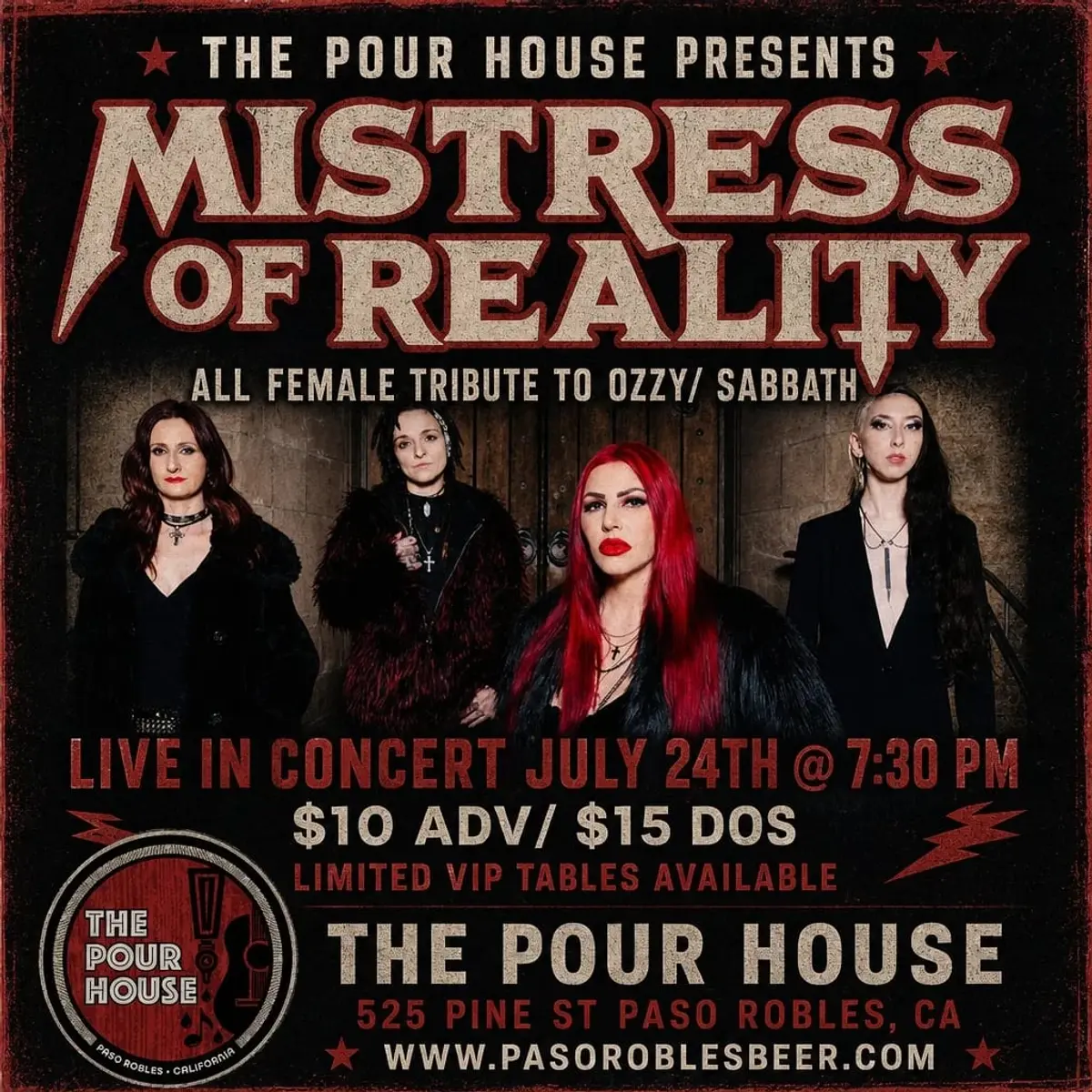 MISTRESS OF REALITY live at The Pour House!
