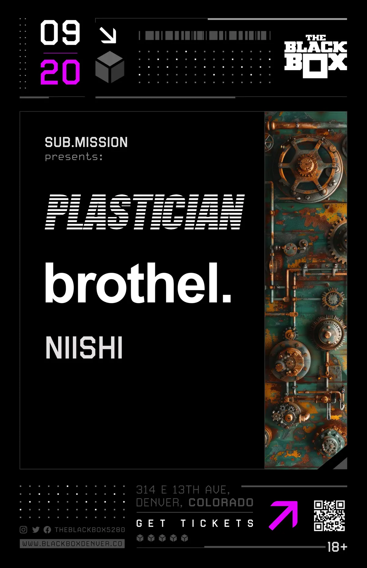 Sub.mission presents: Plastician & Brothel. w/ niishi