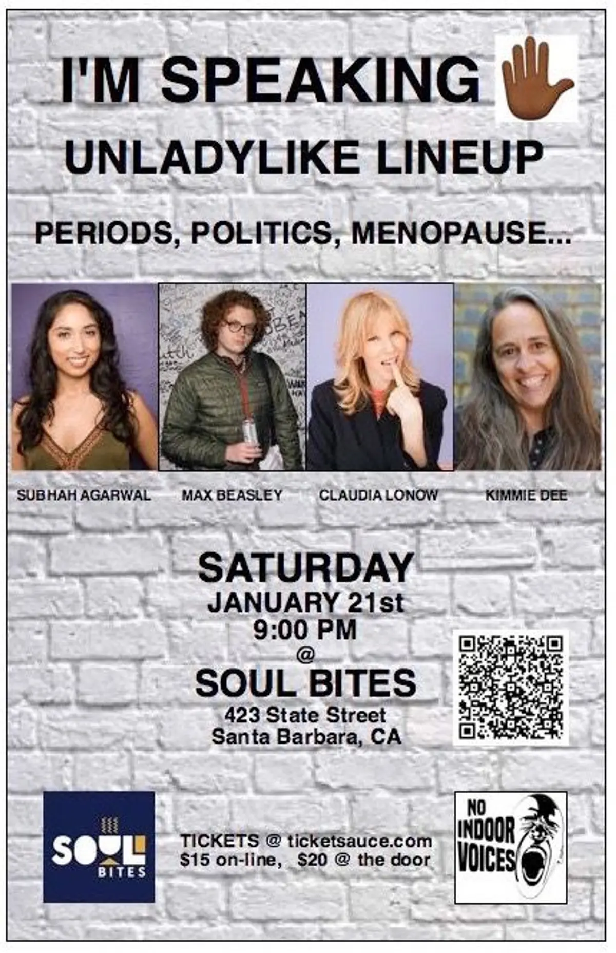 I'M SPEAKING! An Unladylike Night of MUSIC, ART & COMEDY