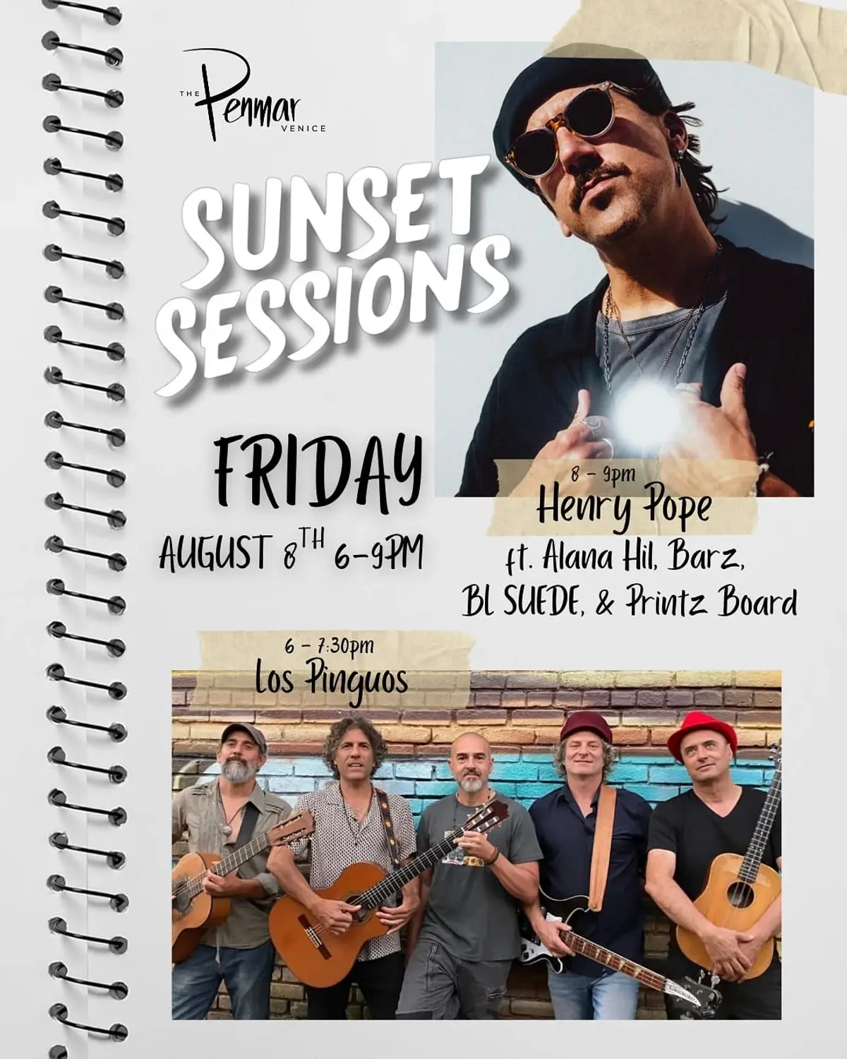 August 8th Sunset Sessions with Henry Pope and Los Pinguos