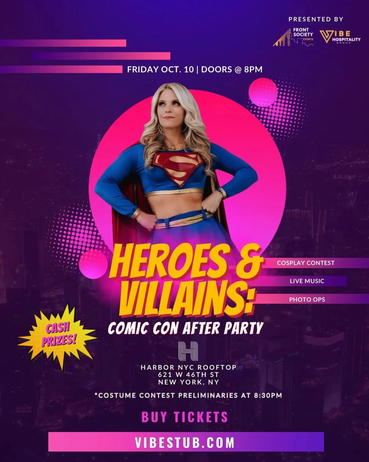 Heroes & Villains: Comic Con After Party - Friday, October 10 @ Harbor Rooftop NYC