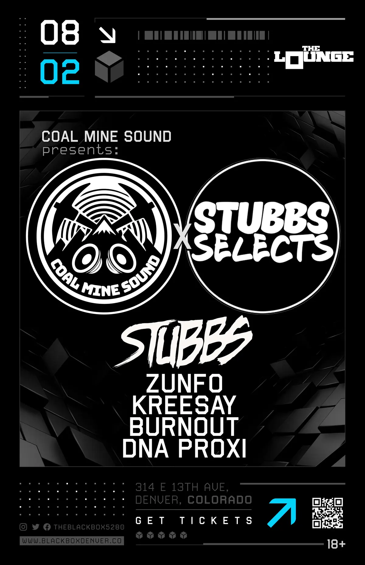 Coal Mine Sound x Stubbs Selects: Stubbs w/ Zunfo, Kreesay, Burnout, DNA Proxi