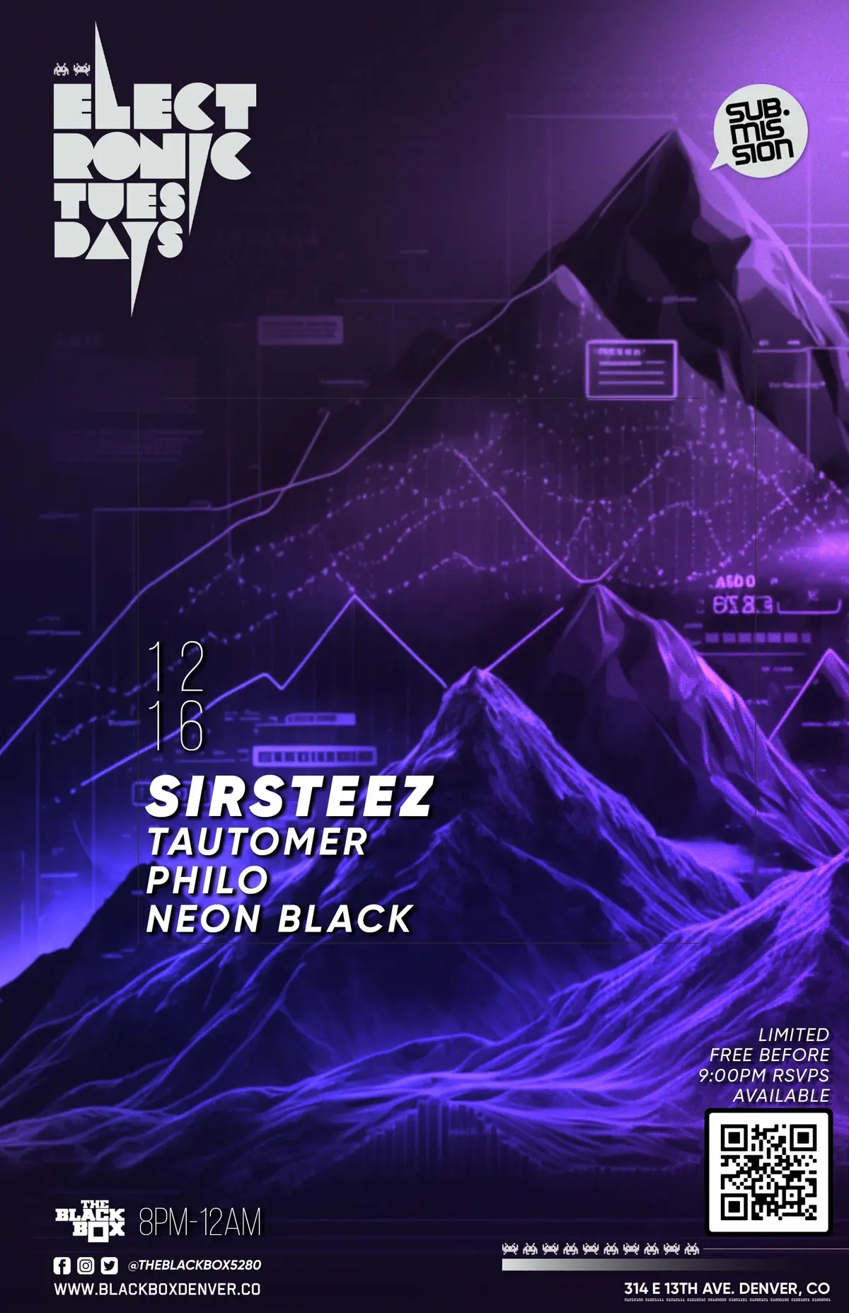 Sub.mission Electronic Tuesdays: SirSteez. Weekly DJ Battle - Tautomer, Philo, Neon Black
