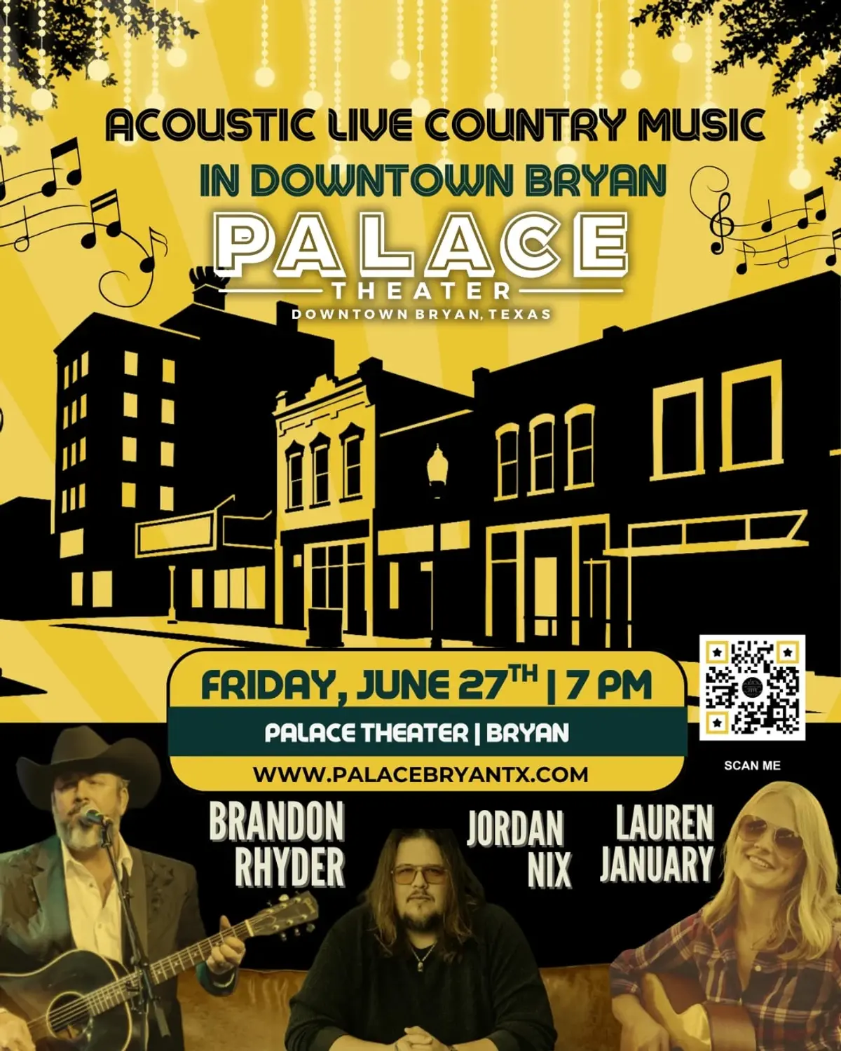 Brandon Rhyder, Jordan Nix, & Lauren January at The Palace Theater