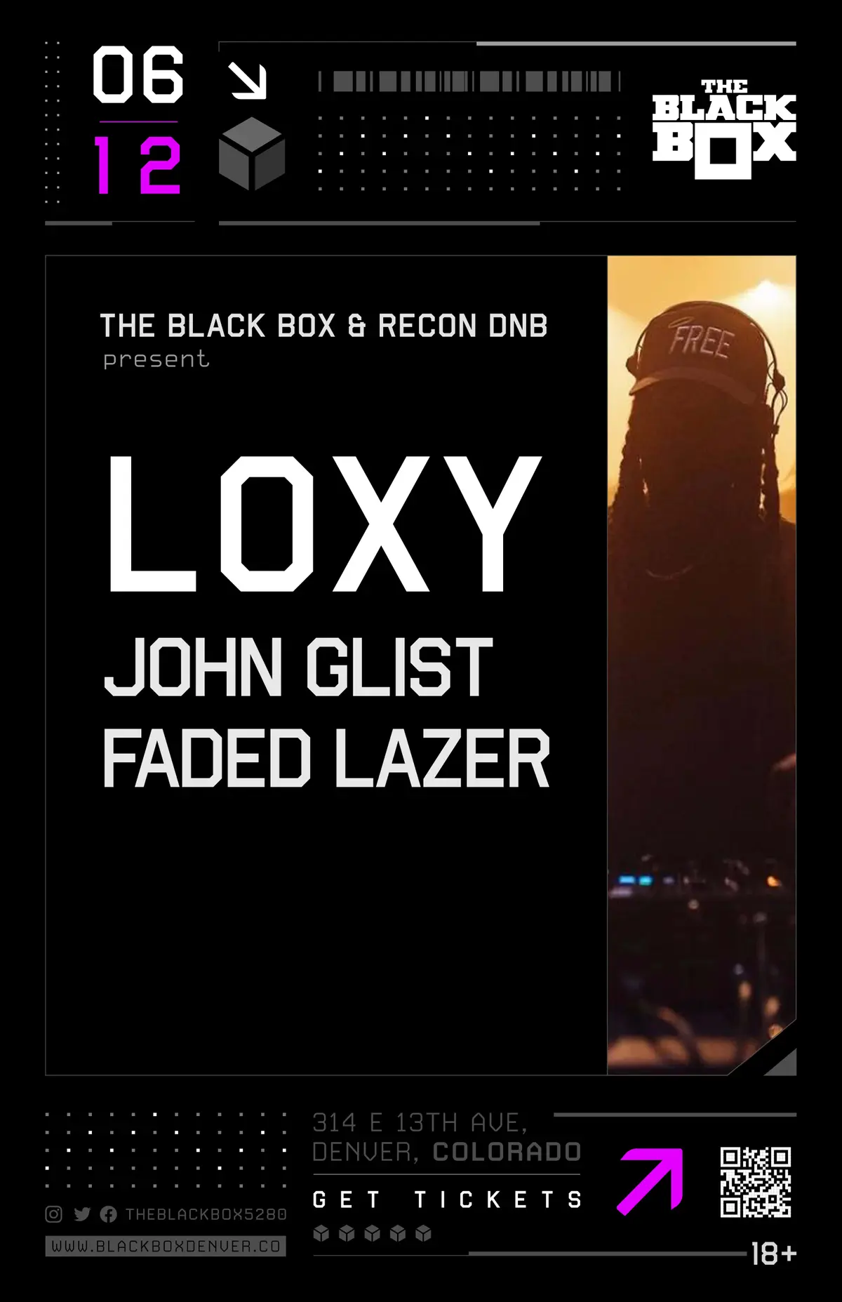 The Black Box & Recon DNB present: Loxy w/ John Glist, Faded Lazer