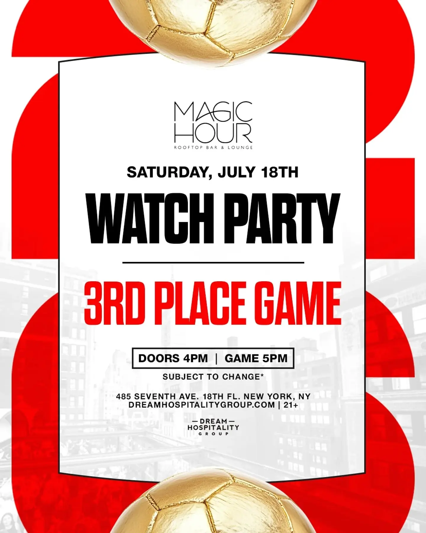 3rd Place Watch Party @ Magic Hour