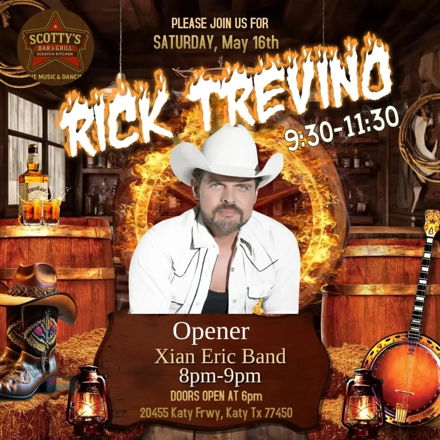 RICK TREVINO with opening guest Xian Eric Band