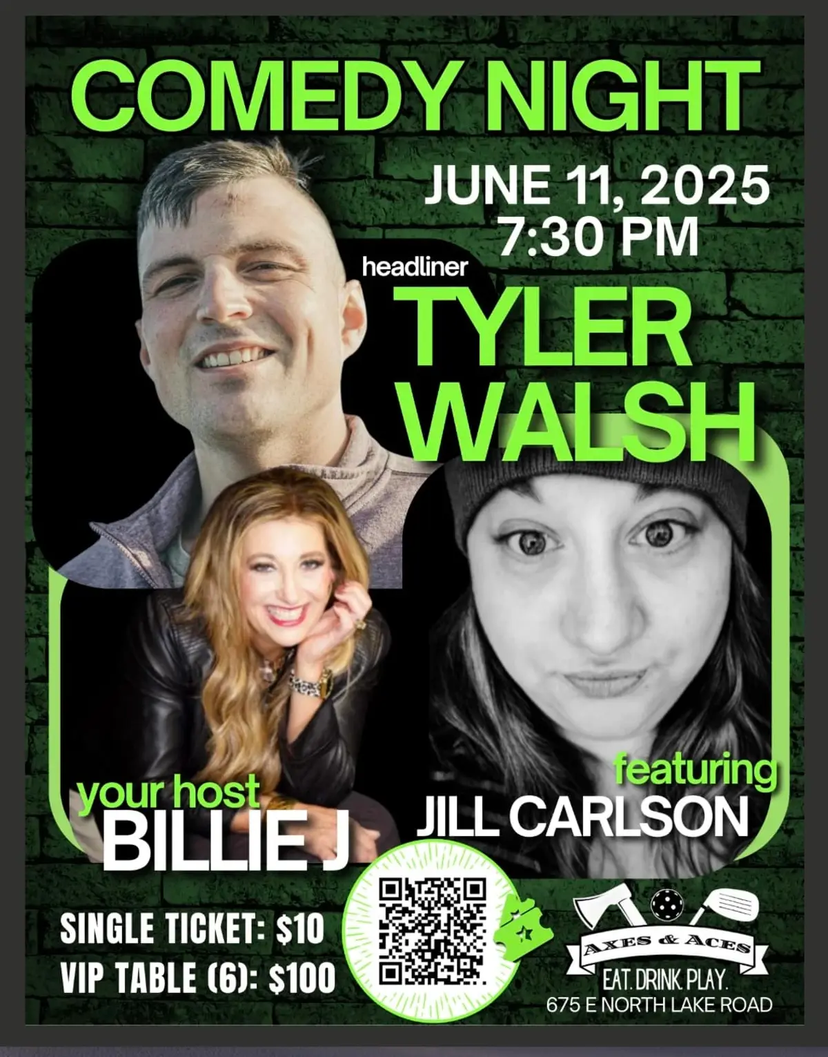 Comedy Night with Tyler Walsh and featuring Jill Carlson