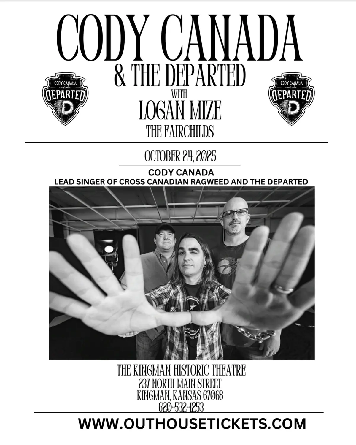Cody Canada & The Departed w/ special guests Logan Mize, and The Fairchilds