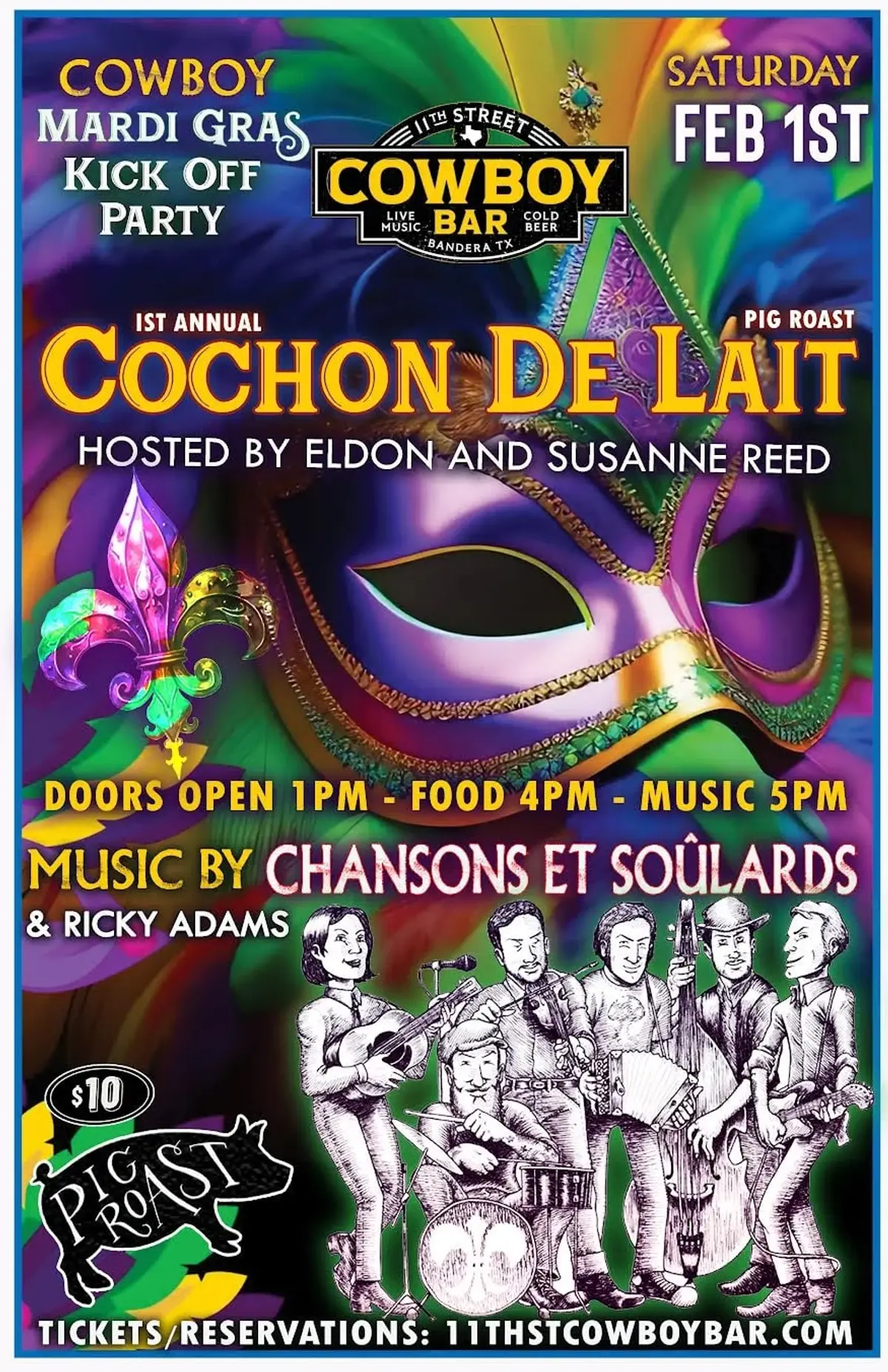 Cochon De Lait pig roast, a pre-party for 2025 Cowboy Mardi Gras