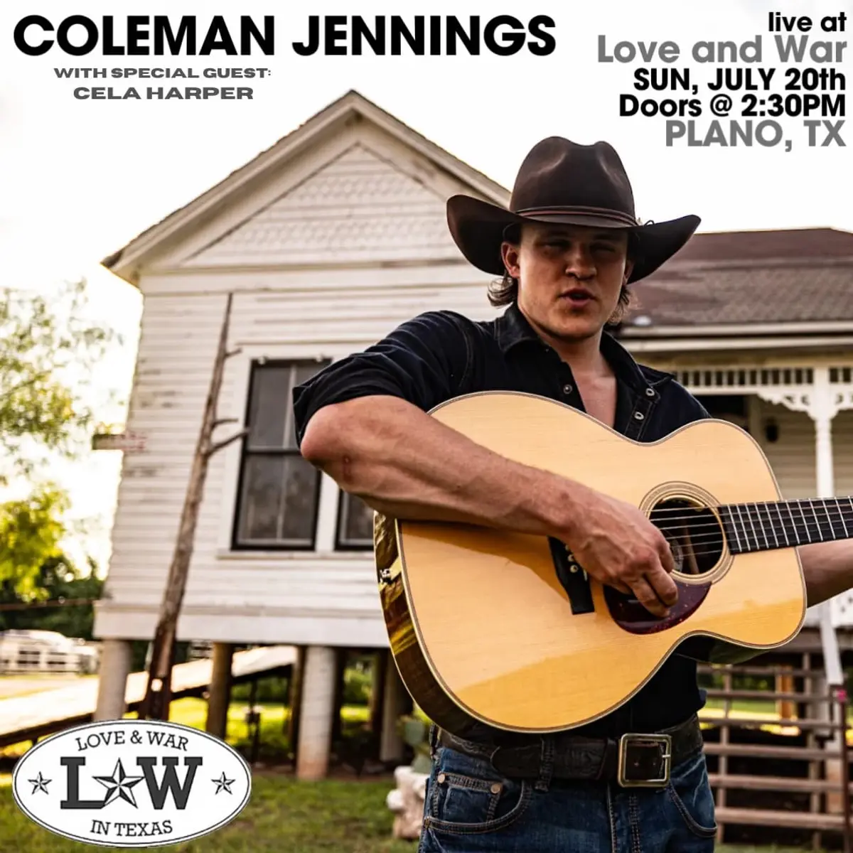 Coleman Jennings w/ special guest Cela Harper - Shiner Sunday Series
