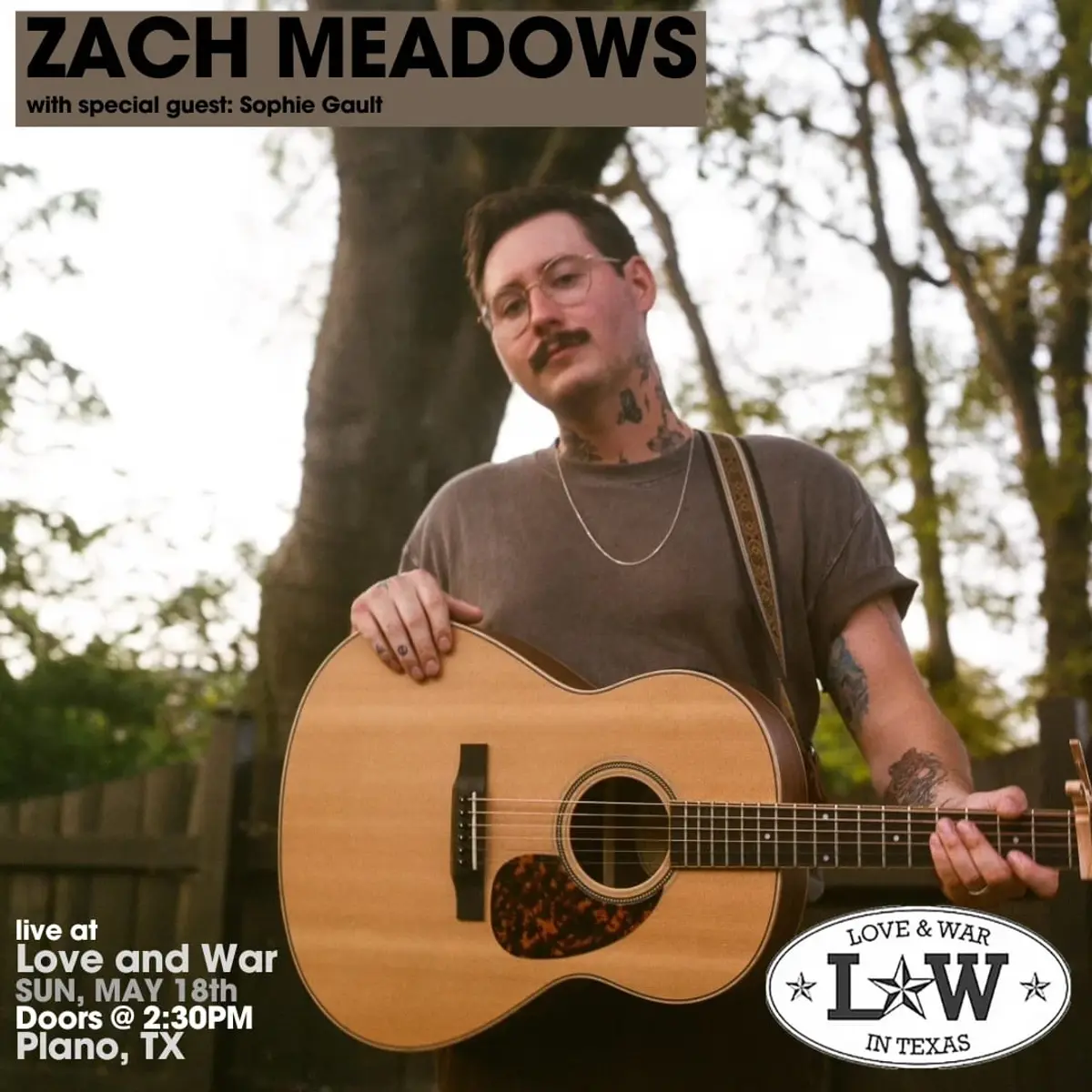 ZACH MEADOWS w/ special guest Sophie Gault - Shiner Sunday Series