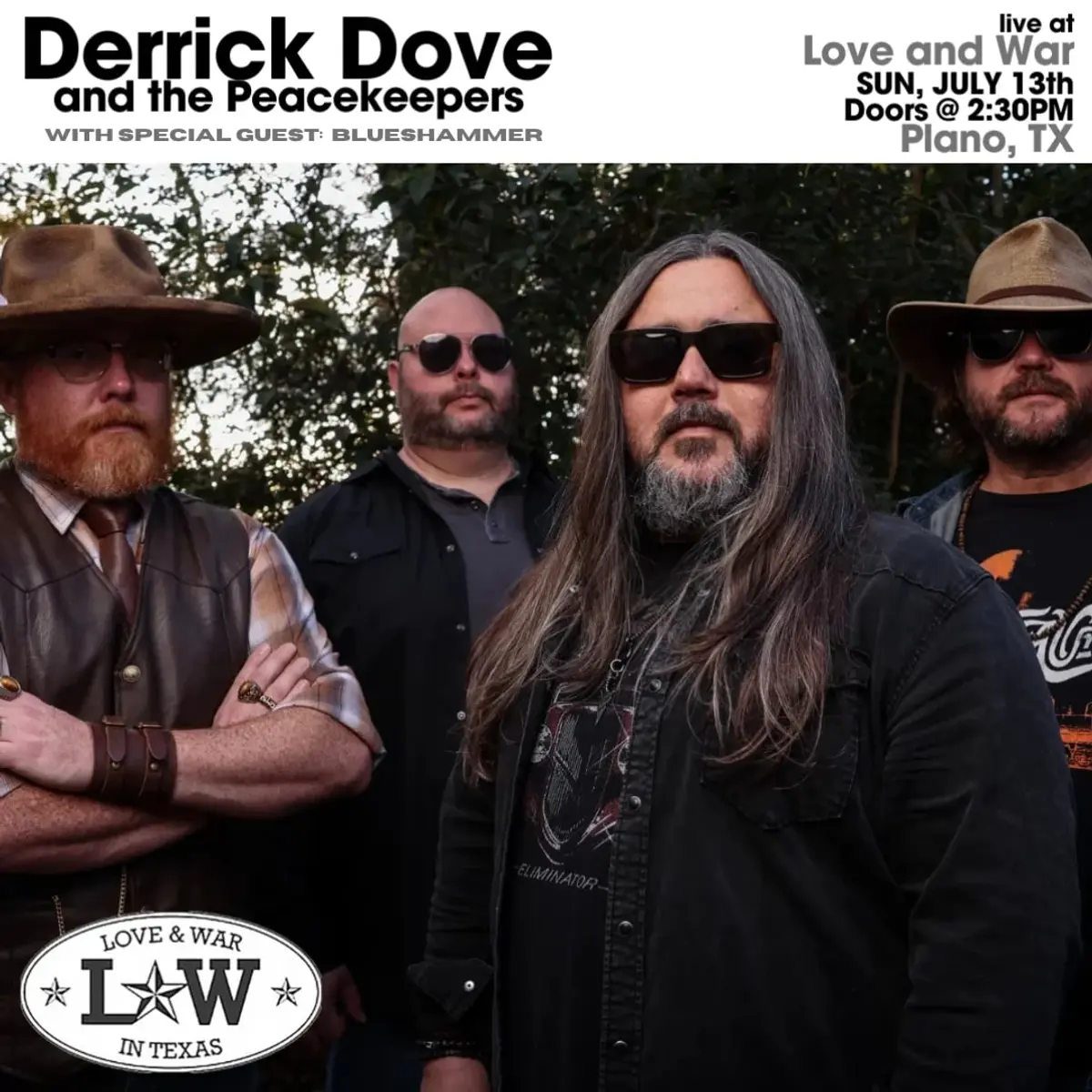 Derrick Dove & the Peacekeepers w/ special guest Blueshammer - Shiner Sunday